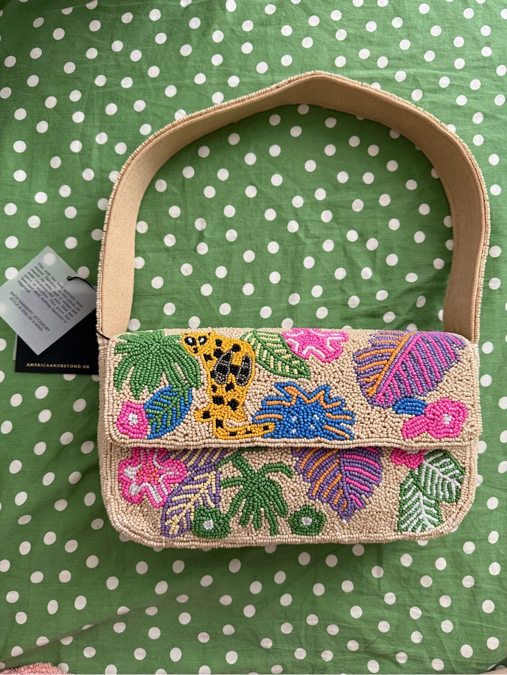 Tik tok viral Made in Doha jaguar beaded purse nwt